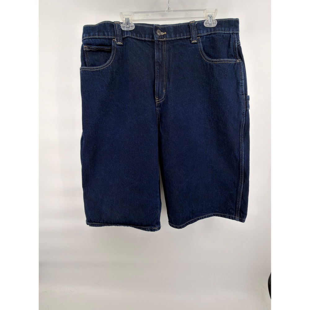 Genuine Dickies Denim Carpenter Shorts Mens 40 Dark Wash Blue Workwear Jorts